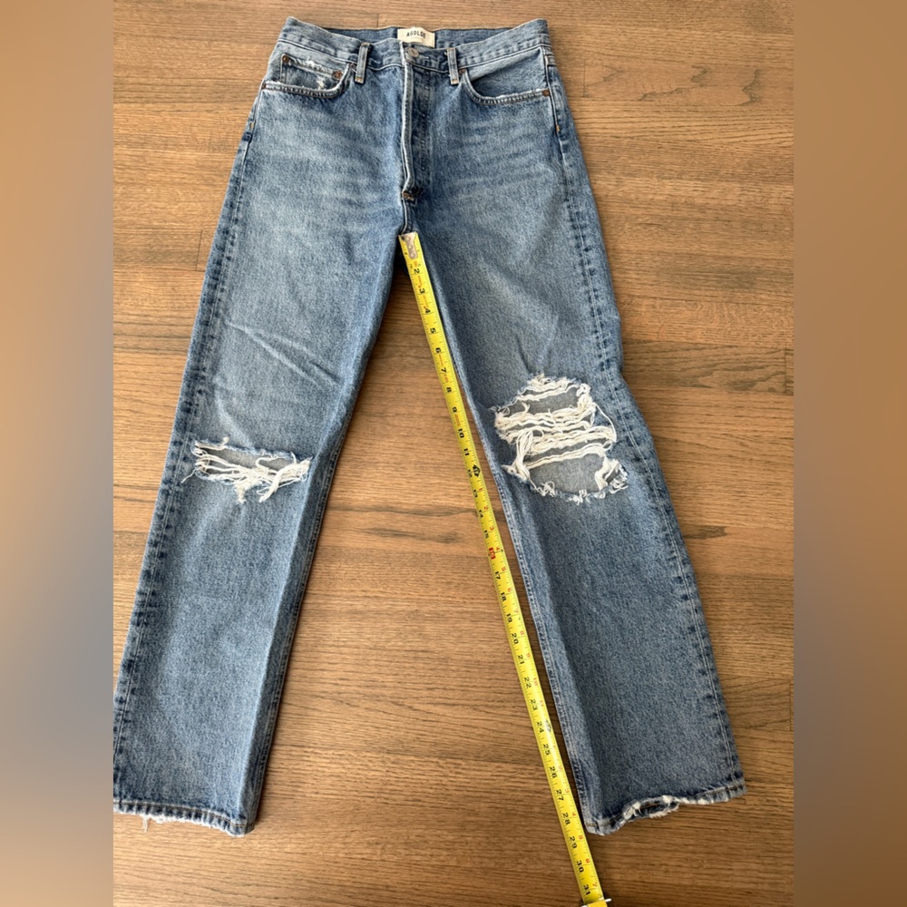 Agolde 90's Pinch Waist High Rise Distressed Jeans-Size 28 - Picture 15 of 16